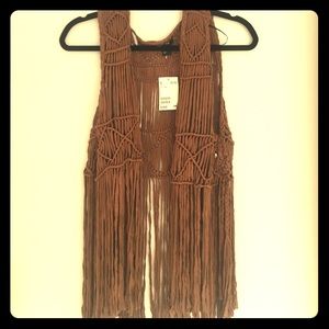 H&M tribal fringe vest